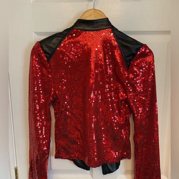 Weissman SA Sequins Red Dance Jacket Costume Michael Jackson Small Adult Teen - Picture 7 of 11